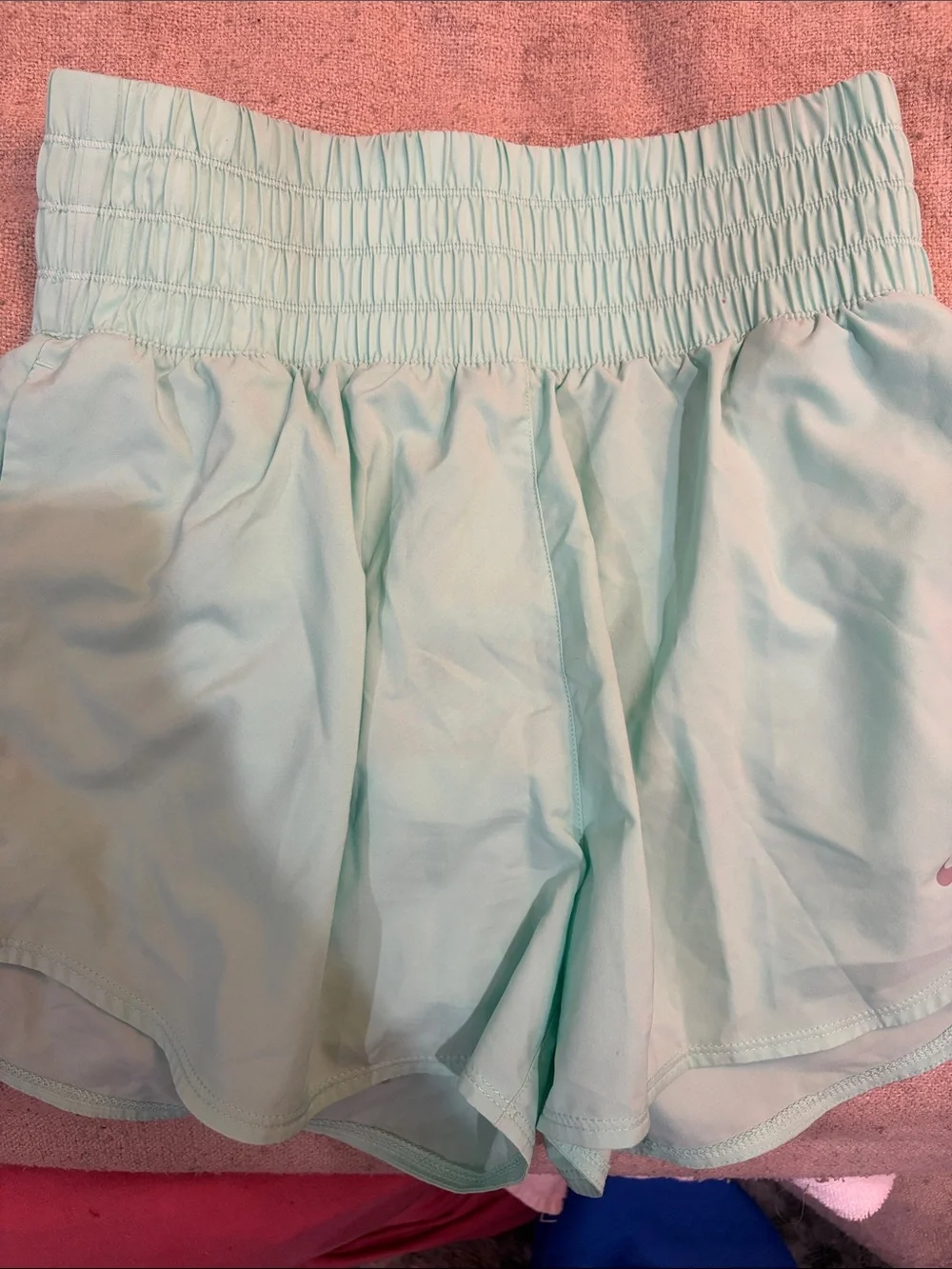 Nike Light Aqua Women's Smocked Waist Shorts